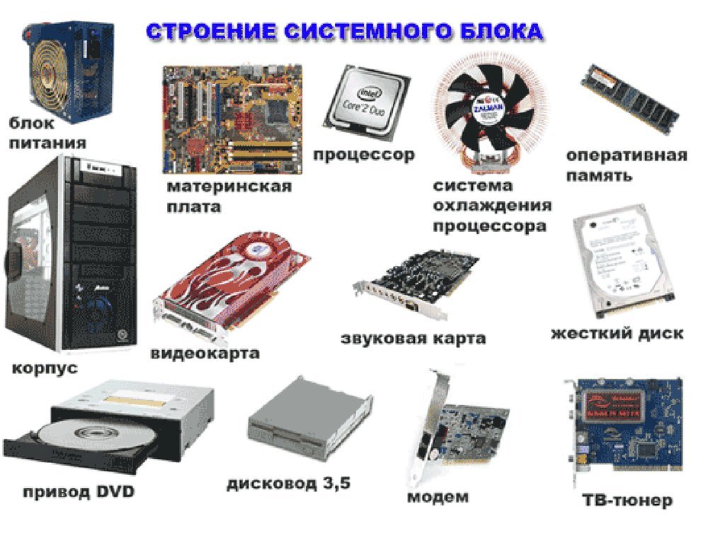 В состав системного блока входят. Части системного блока. Строение системного блока. Структура системного блока компьютера. Составные компьютера системного блока.